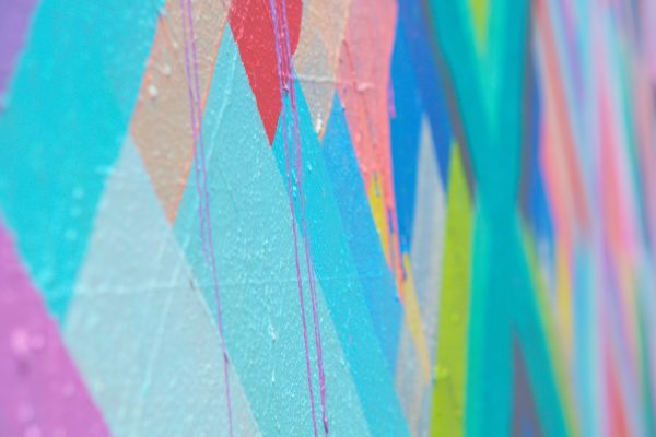 Colorful wall and paint texture background with paint dripping
